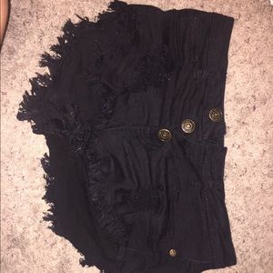 Black low waisted shorts